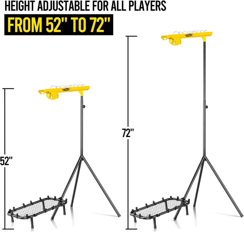 PLAYAPUT Baseball Soft Toss Machine with Rebound Net,Electric Motor Soft Toss Training System Hold Up 8 Balls,Height and Speed Adjustable Baseball Pitching Machine For Coaches,Professional | Included Carrybag - Image 2